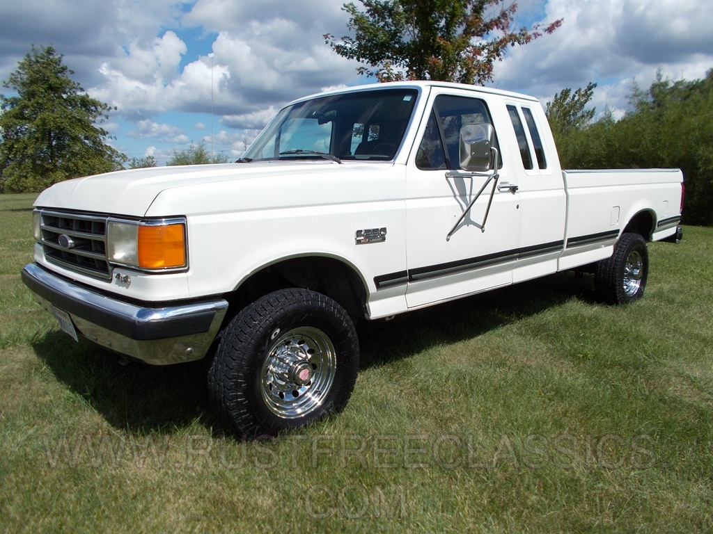 1988 88 Ford F250 4x4 460 Super Cab White Lariat